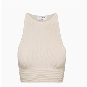 Babaton Stefano sculpt knit crop halter tank S